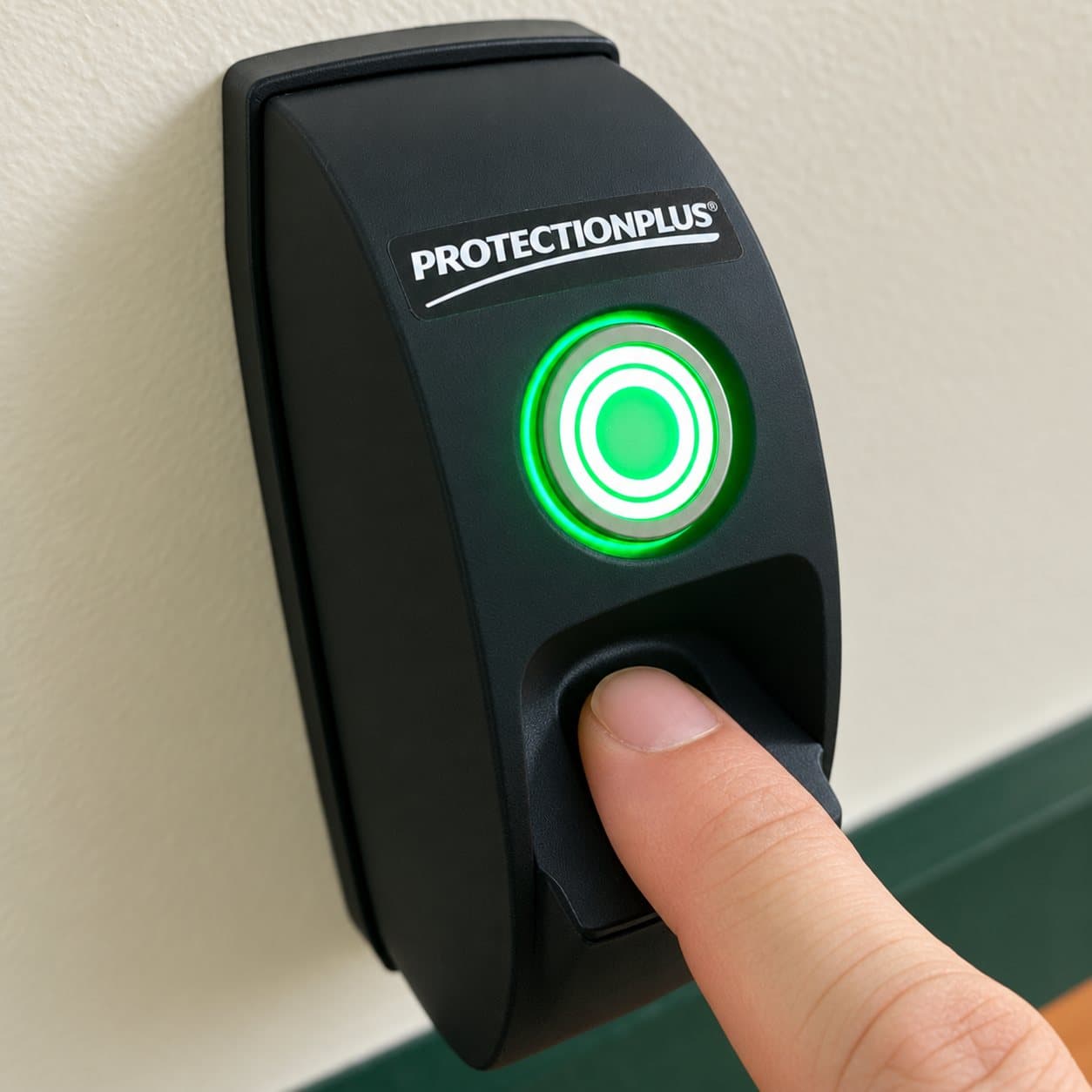 Fingerprint access reader at the vault door