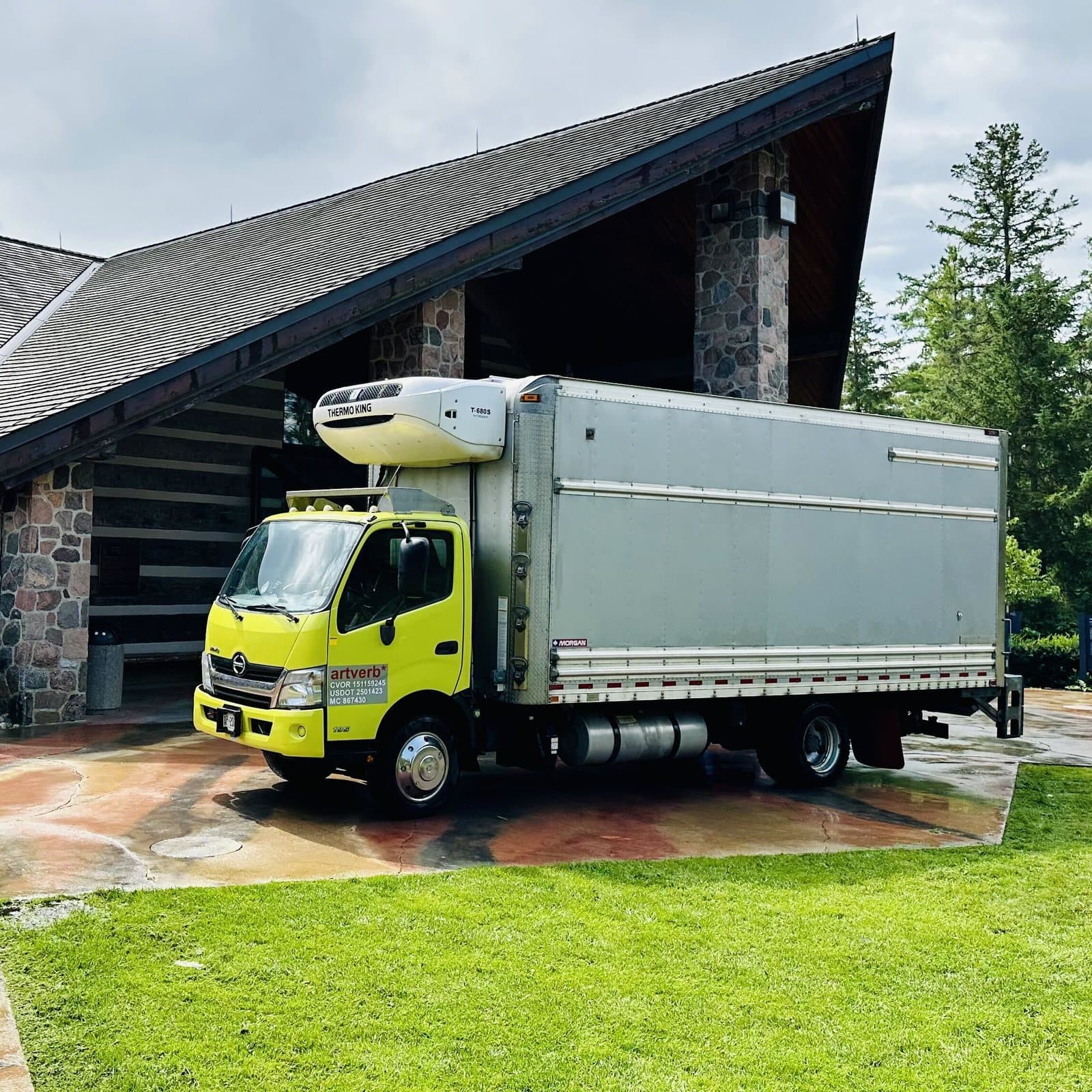 An ArtVerb climate-controlled truck on location